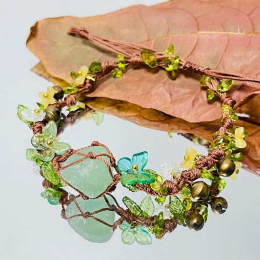 Early Spring Wreath-Handwoven Crystal Bracelets